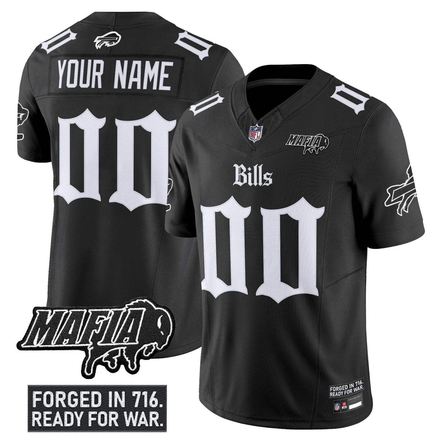 Buffalo Bills 'Gothic Cold Front Edition' Vapor Limited Custom Jersey V2 - All Stitched