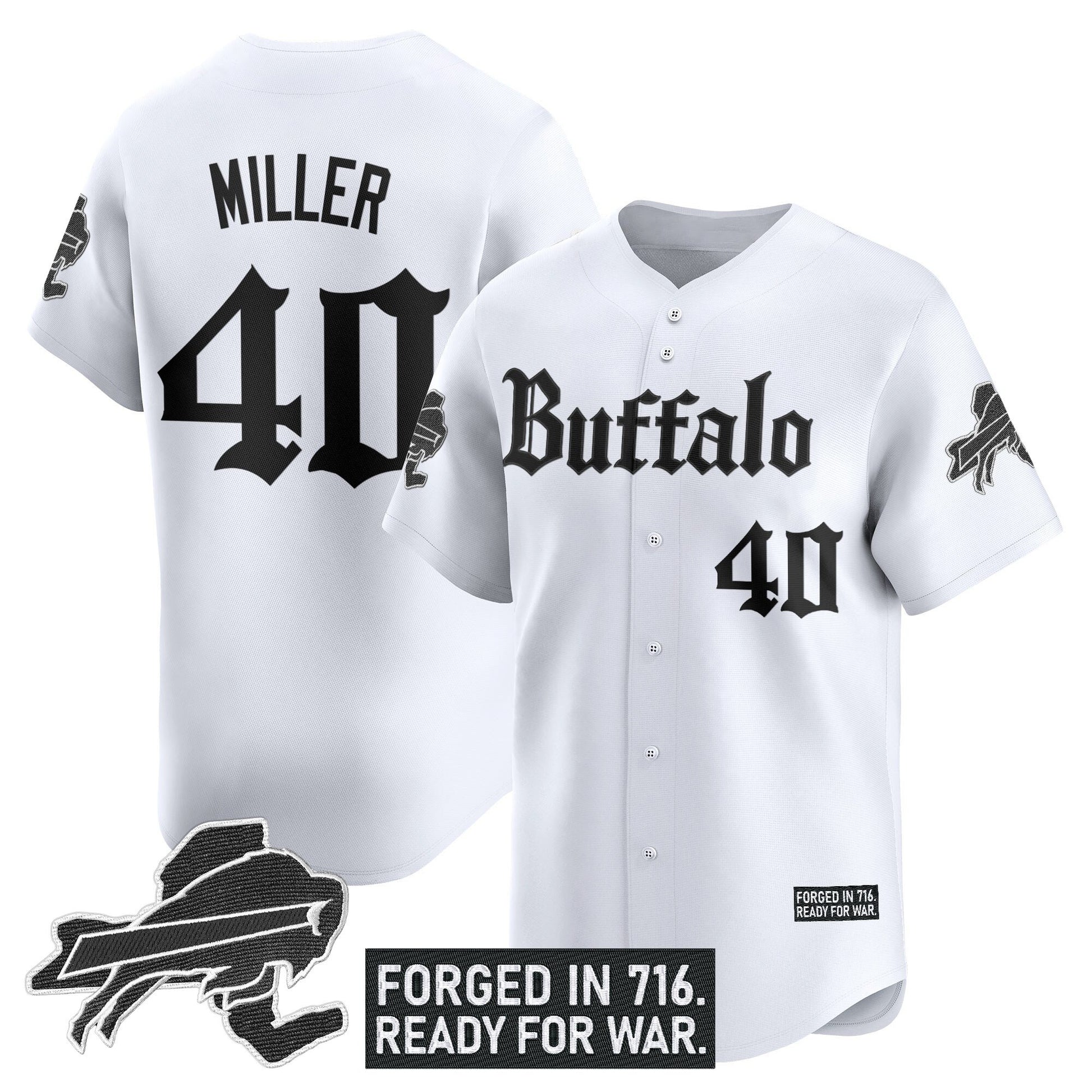 Men's Buffalo Bills 'Gothic Cold Front Edition' Vapor Baseball Jersey - All Stitched