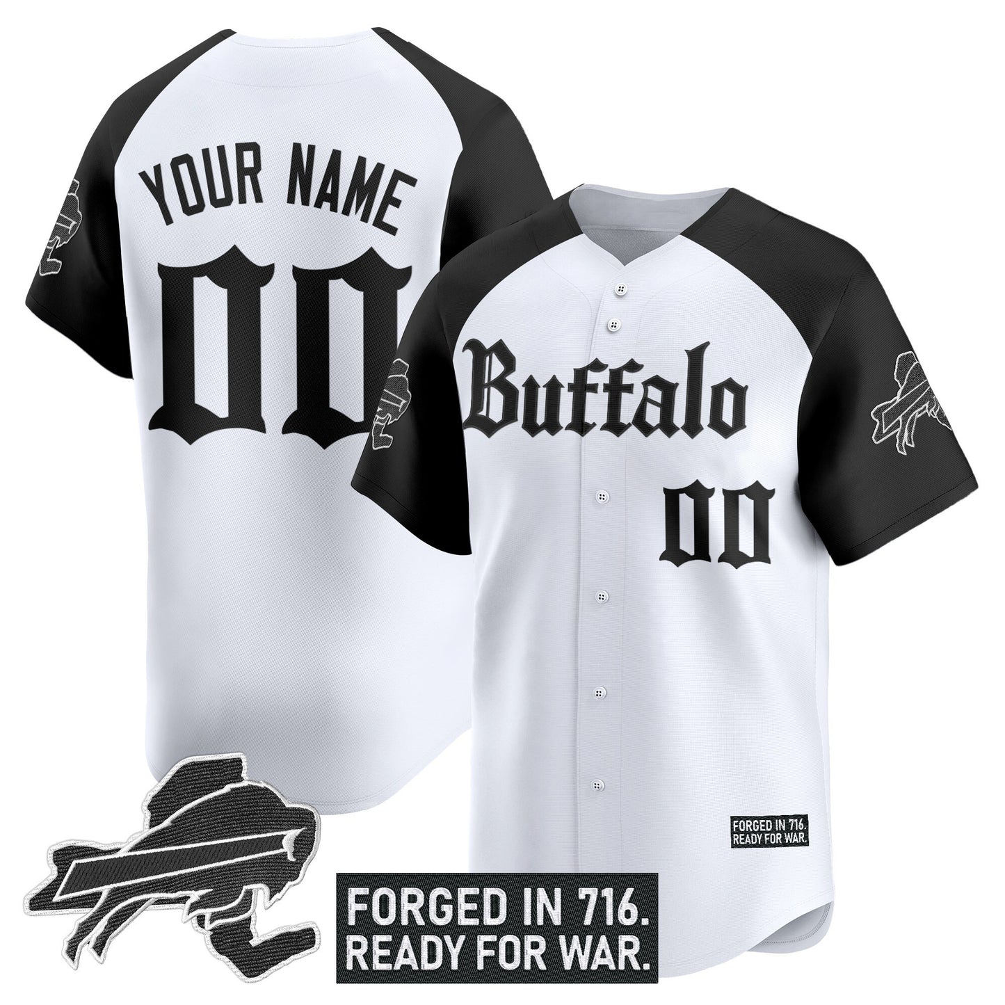 Buffalo Bills 'Gothic Cold Front Edition' Vapor Baseball Custom Jersey - All Stitched