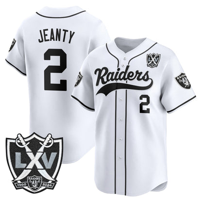 Las Vegas Raiders 65th Anniversary Patch Vapor Baseball Jersey - All Stitched