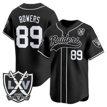 Las Vegas Raiders 65th Anniversary Patch Vapor Baseball Jersey - All Stitched