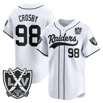 Las Vegas Raiders 65th Anniversary Patch Vapor Baseball Jersey - All Stitched