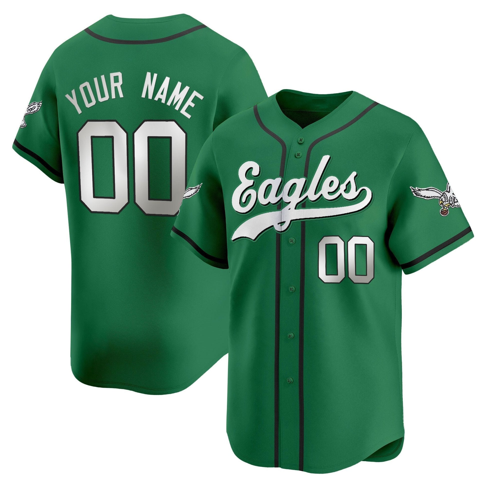 Philadelphia Eagles 2025 Vapor Baseball Custom Jersey - All Stitched