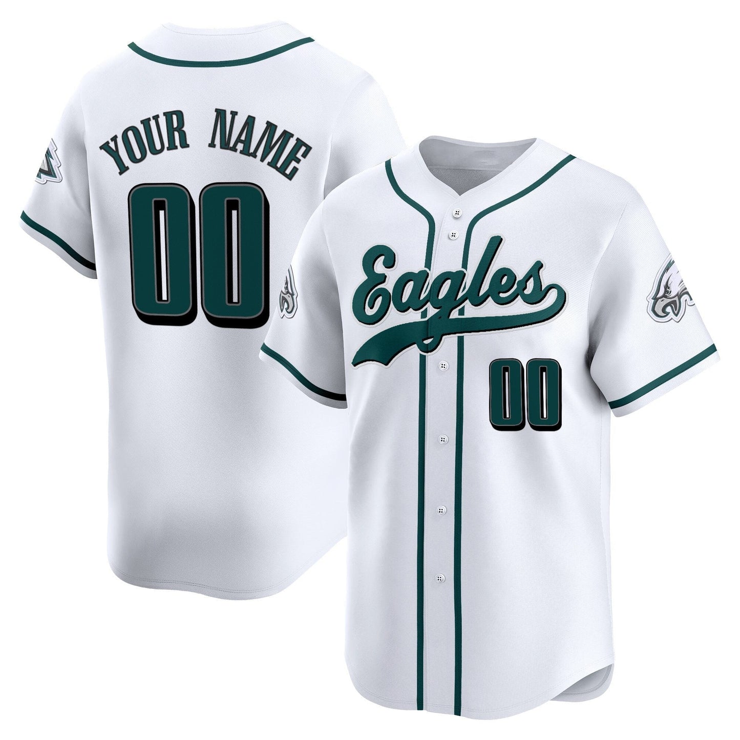 Philadelphia Eagles 2025 Vapor Baseball Custom Jersey - All Stitched