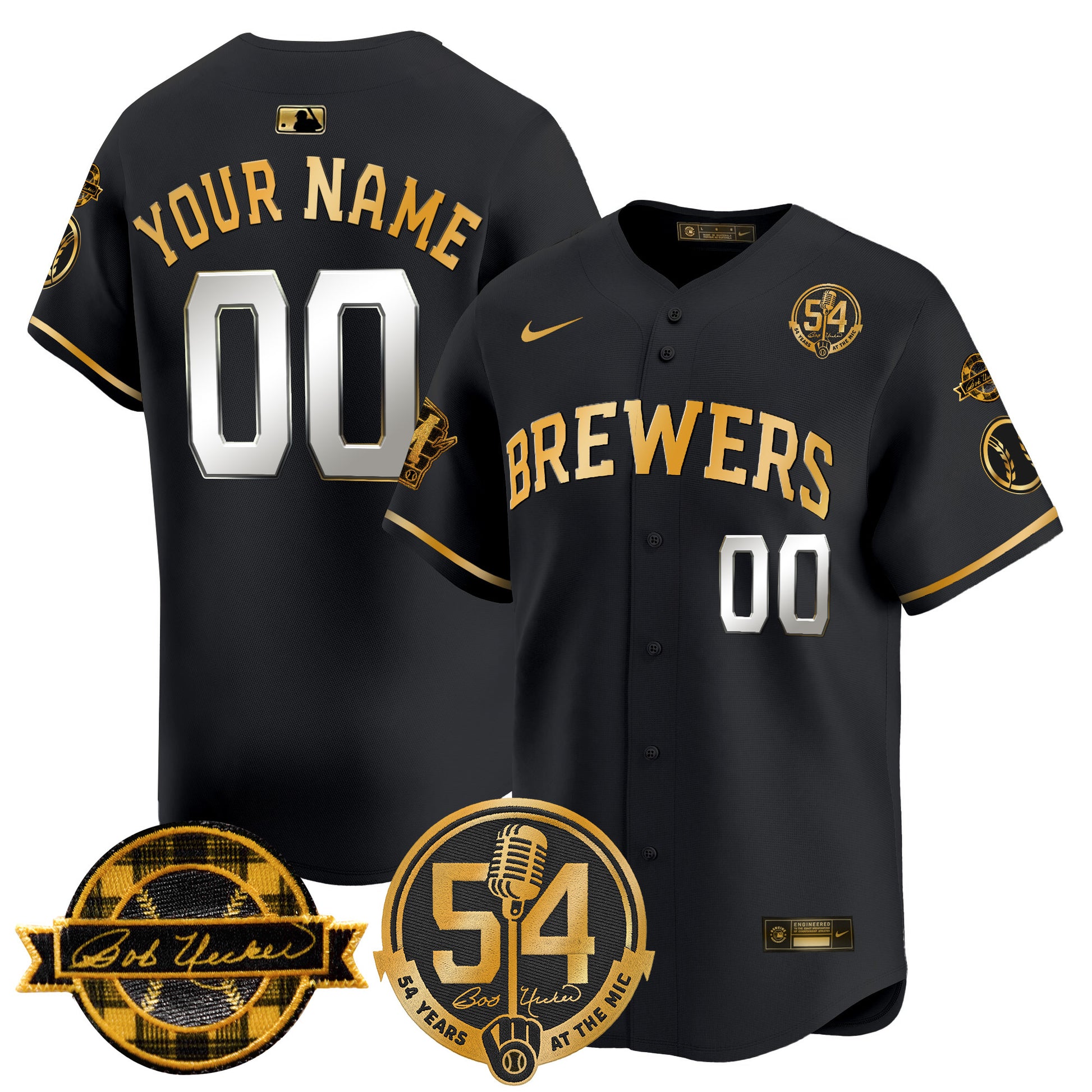 Milwaukee Brewers 'Bob Uecker - 54 Seasons for Brewers' Vapor Premier Limited Custom Jersey - All Stitched