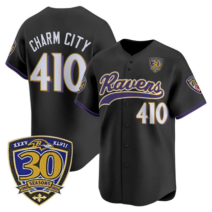 Men's Baltimore Ravens 2025 Vapor Baseball Jersey - 30th Anniversary Patch - All Stitched