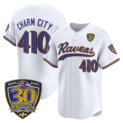 Men's Baltimore Ravens 2025 Vapor Baseball Jersey - 30th Anniversary Patch - All Stitched