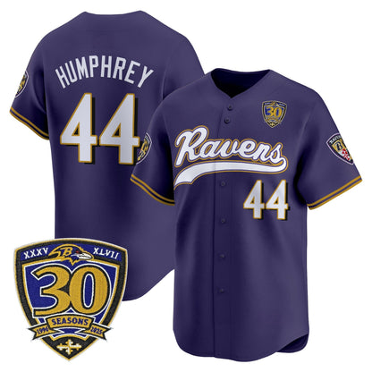 Men's Baltimore Ravens 2025 Vapor Baseball Jersey - 30th Anniversary Patch - All Stitched