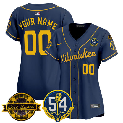 Milwaukee Brewers 'Bob Uecker - 54 Seasons for Brewers' Vapor Premier Limited Custom Jersey - All Stitched