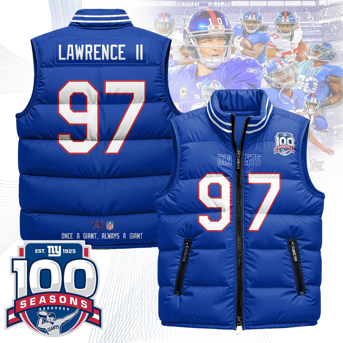 New York Giants Unisex Puffer Vest