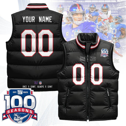 Custom New York Giants Unisex Puffer Vest