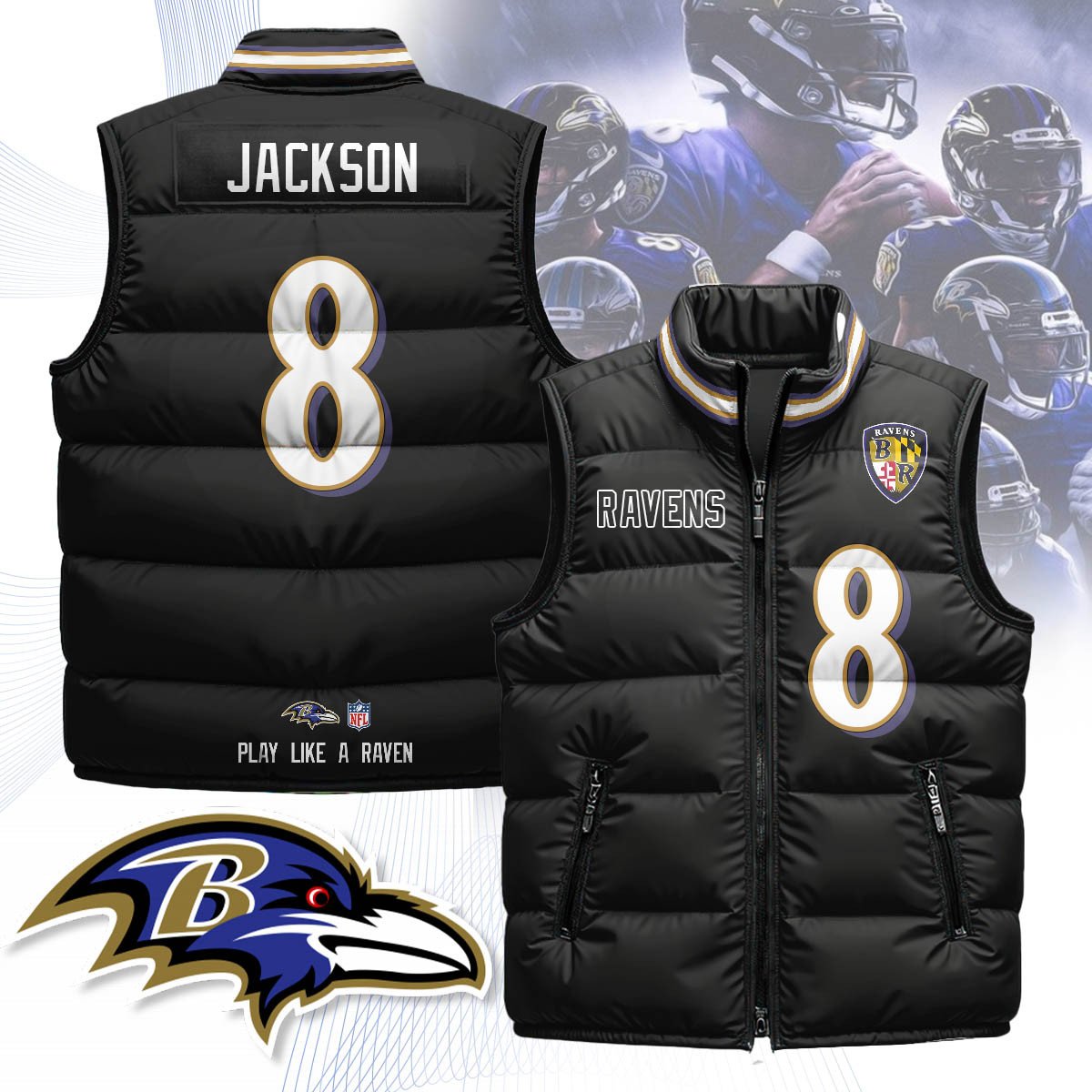 Baltimore Ravens Unisex Puffer Vest