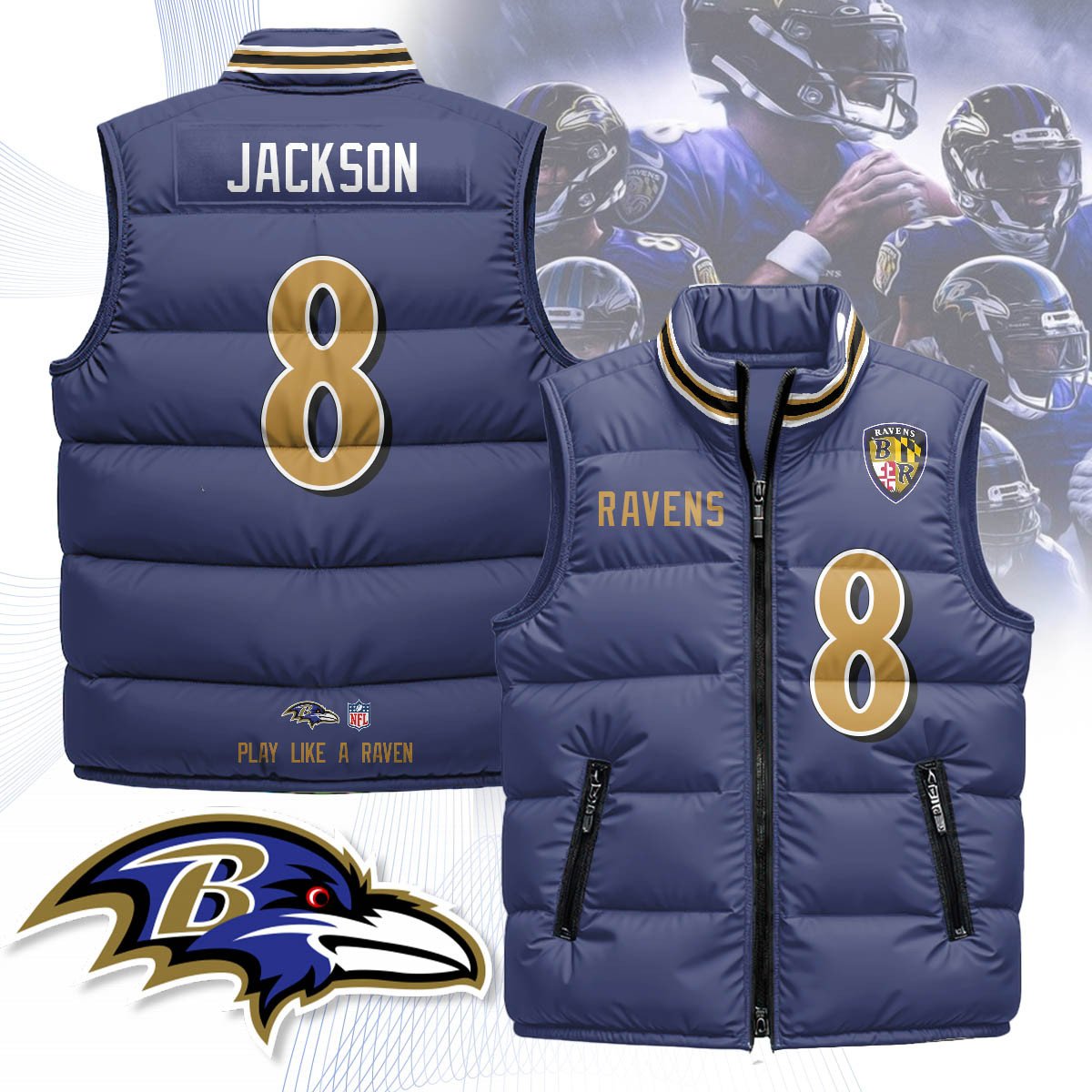 Baltimore Ravens Unisex Puffer Vest