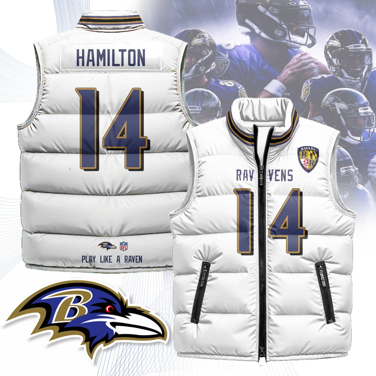 Baltimore Ravens Unisex Puffer Vest