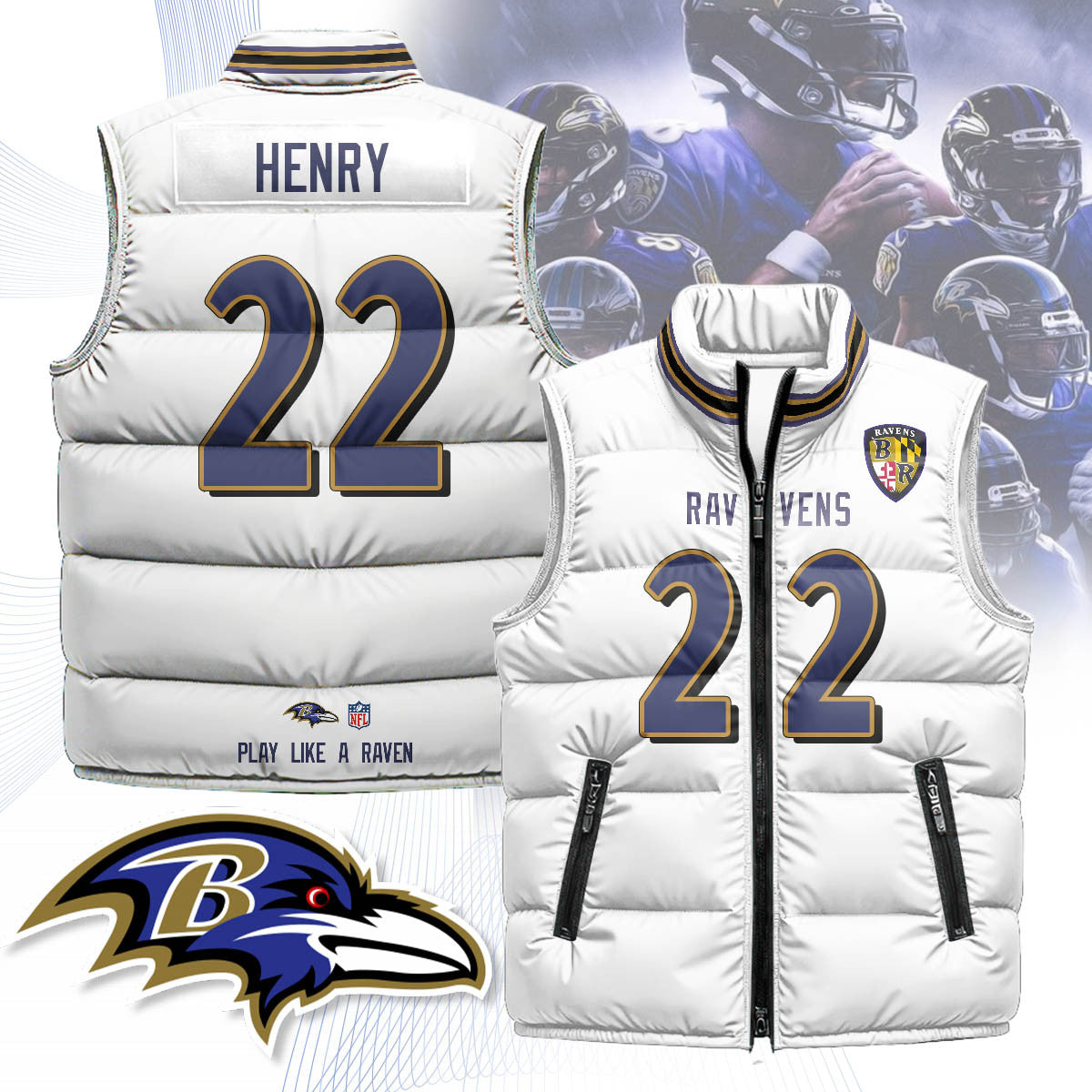 Baltimore Ravens Unisex Puffer Vest