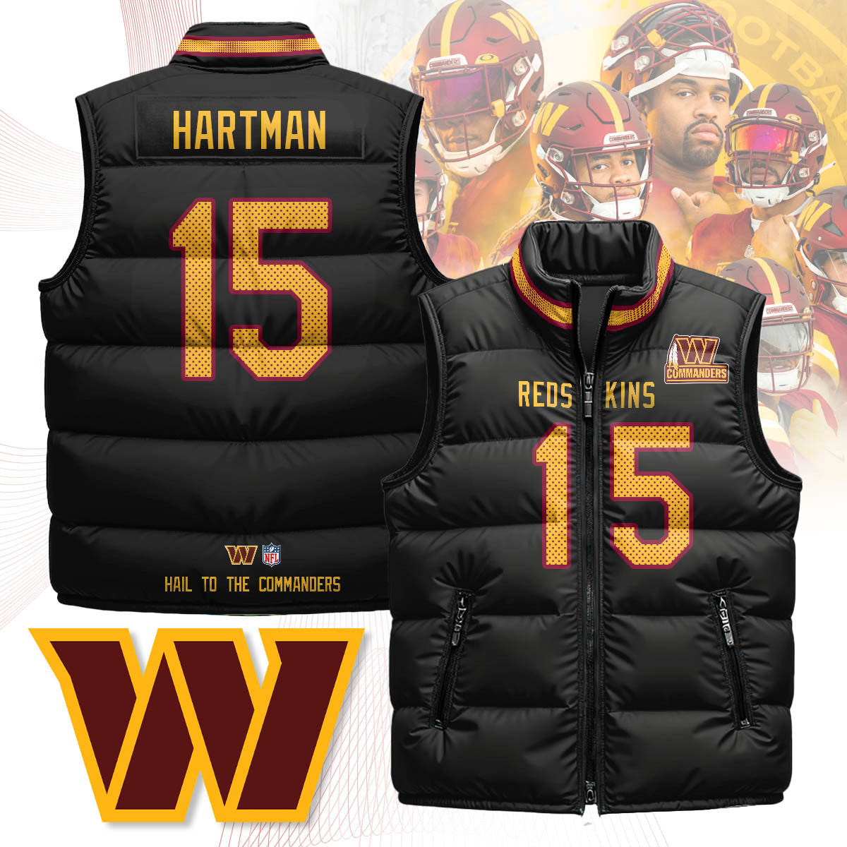 Washington Commanders Unisex Puffer Vest