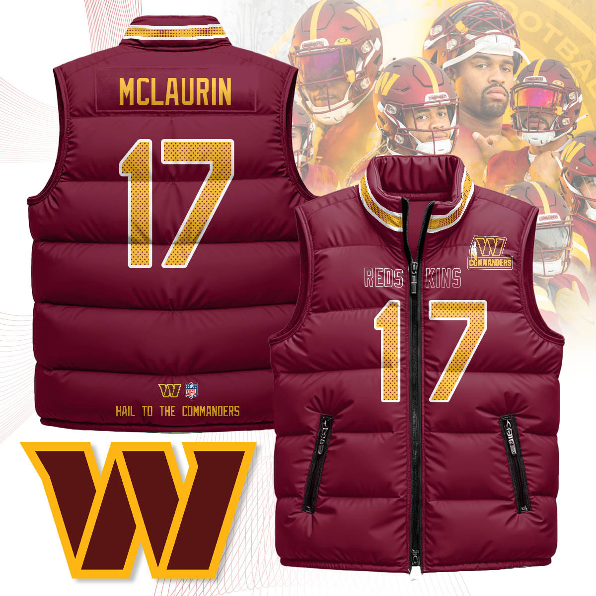 Washington Commanders Unisex Puffer Vest