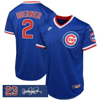 Men's Chicago Cubs 'Ryne Sandberg Tribute Patch' Cooperstown Jersey - All Stitched