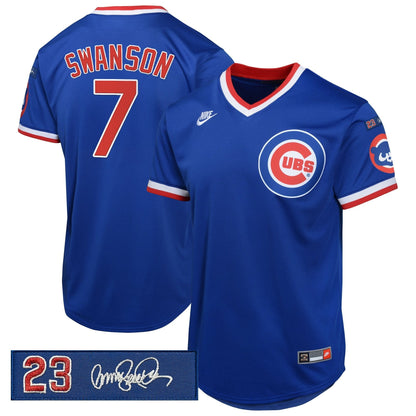 Men's Chicago Cubs 'Ryne Sandberg Tribute Patch' Cooperstown Jersey - All Stitched