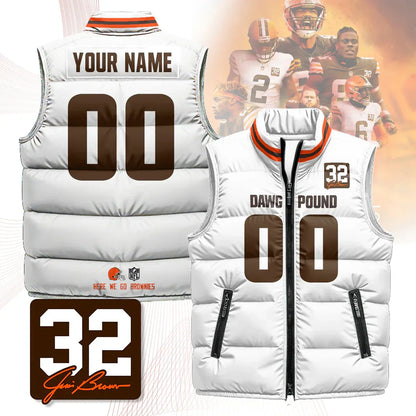 Custom Cleveland Browns Unisex Puffer Vest