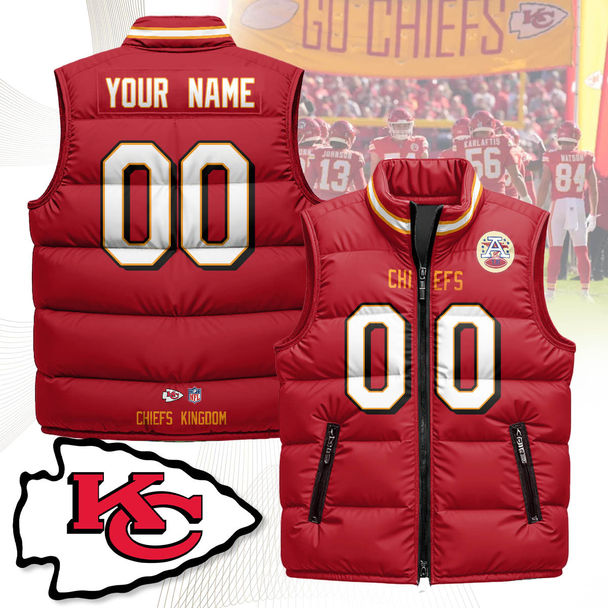 Kansas City Chiefs Unisex Puffer Vest