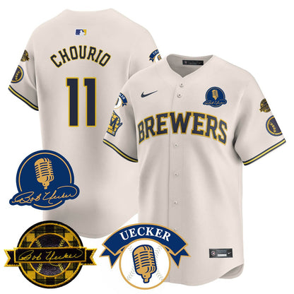 Men's Milwaukee Brewers 2025 Limited Jersey - Bob Uecker Patch - All Stitched