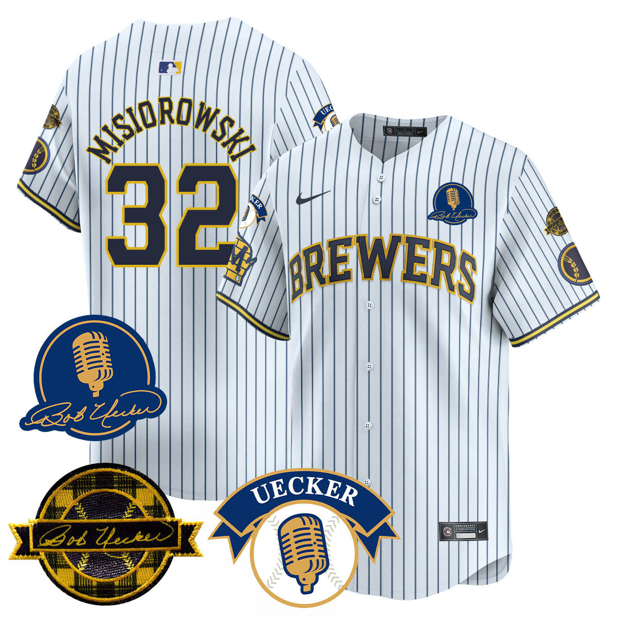Men's Milwaukee Brewers 2025 Limited Jersey - Bob Uecker Patch - All Stitched