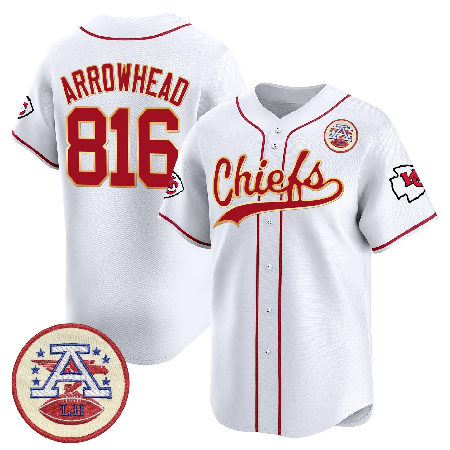 Men's Kansas City Chiefs 2025 Vapor Baseball Jersey - All Stitched