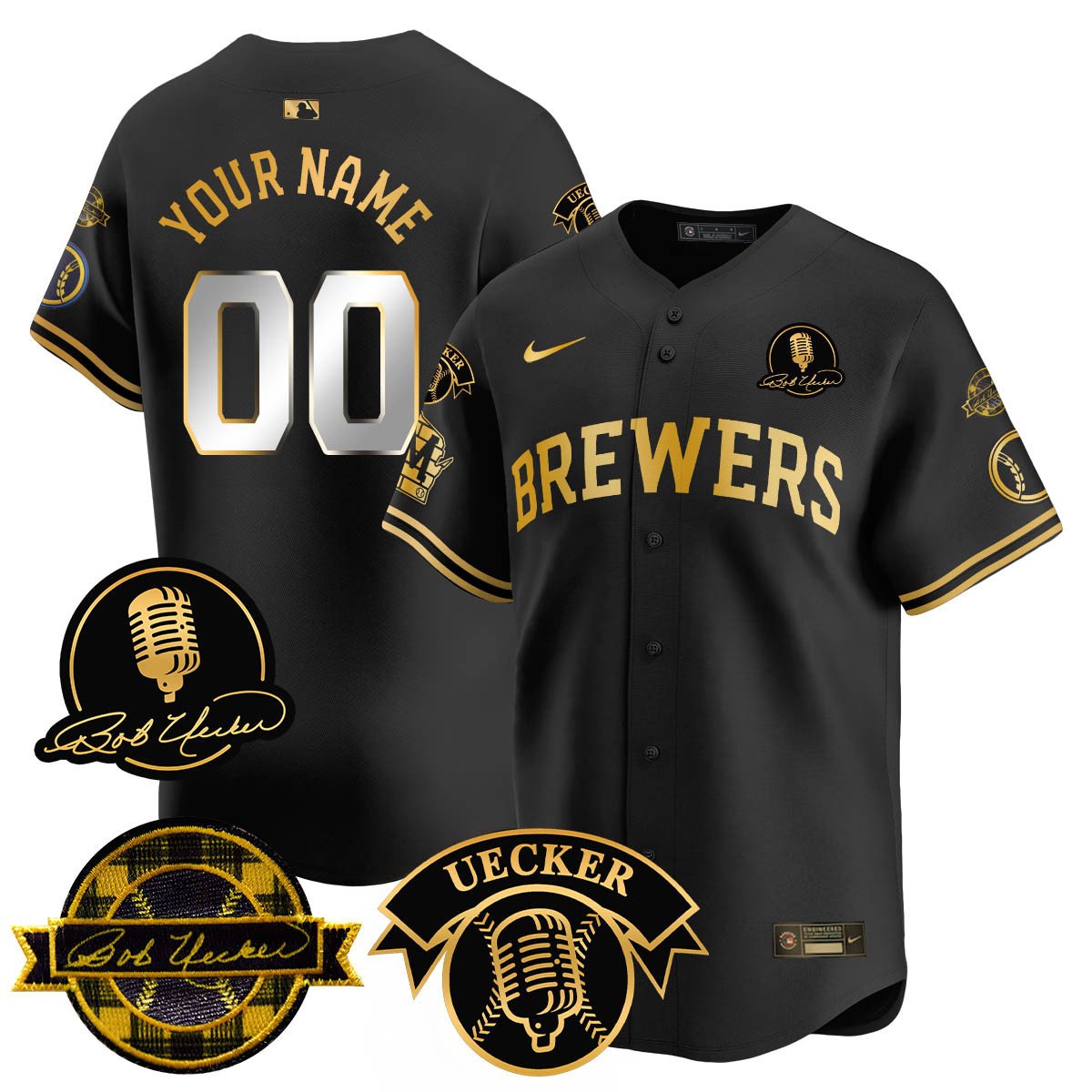 Milwaukee Brewers 2025 Limited Custom Jersey - Bob Uecker Patch - All Stitched