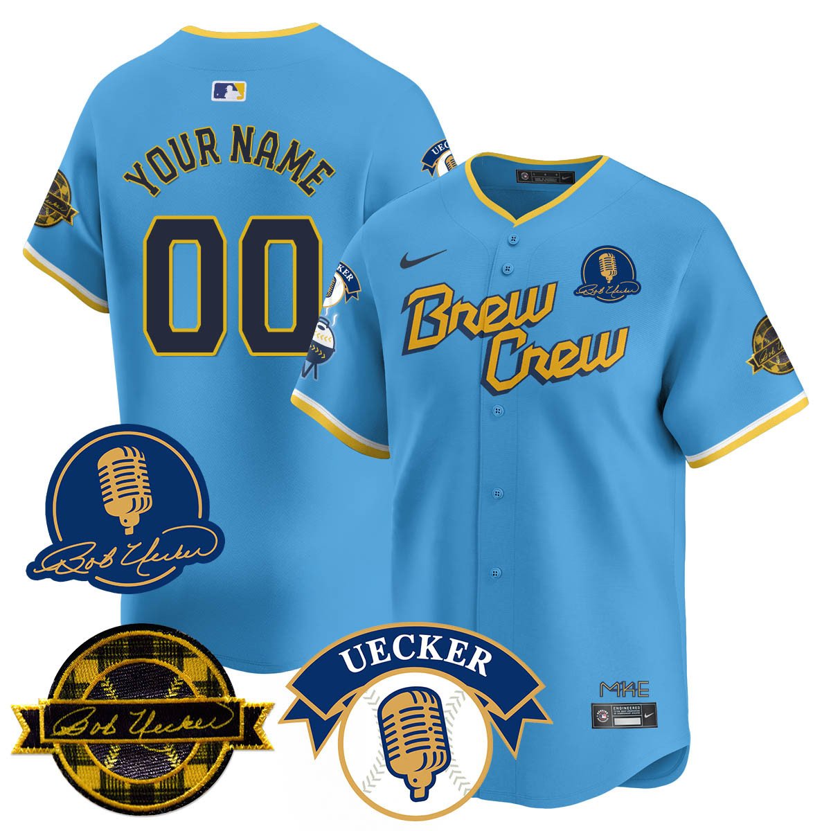 Milwaukee Brewers 2025 Limited Custom Jersey - Bob Uecker Patch - All Stitched
