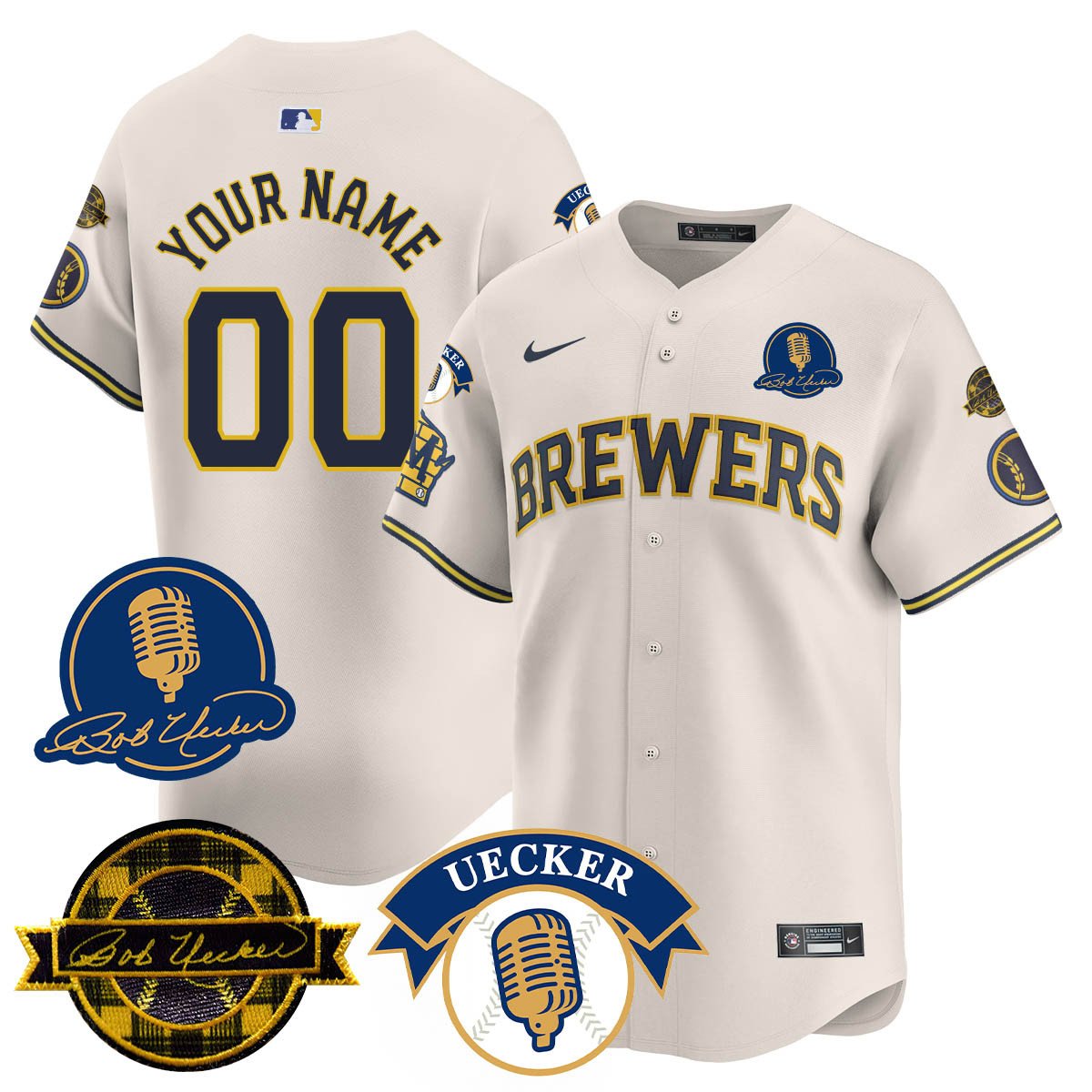 Milwaukee Brewers 2025 Limited Custom Jersey - Bob Uecker Patch - All Stitched