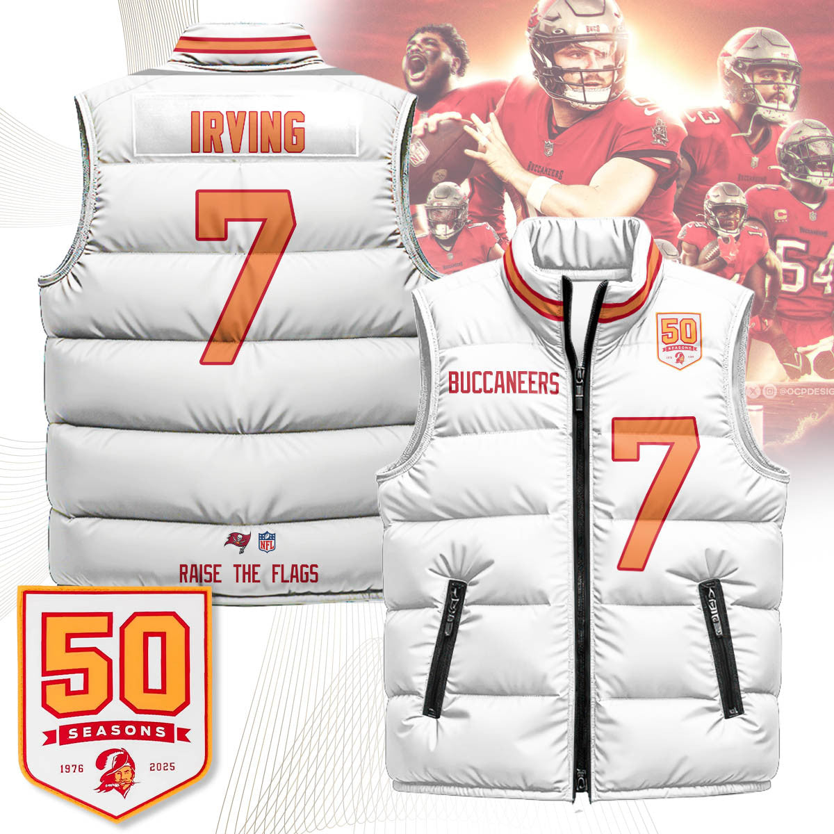 Tampa Bay Buccaneers Unisex Puffer Vest
