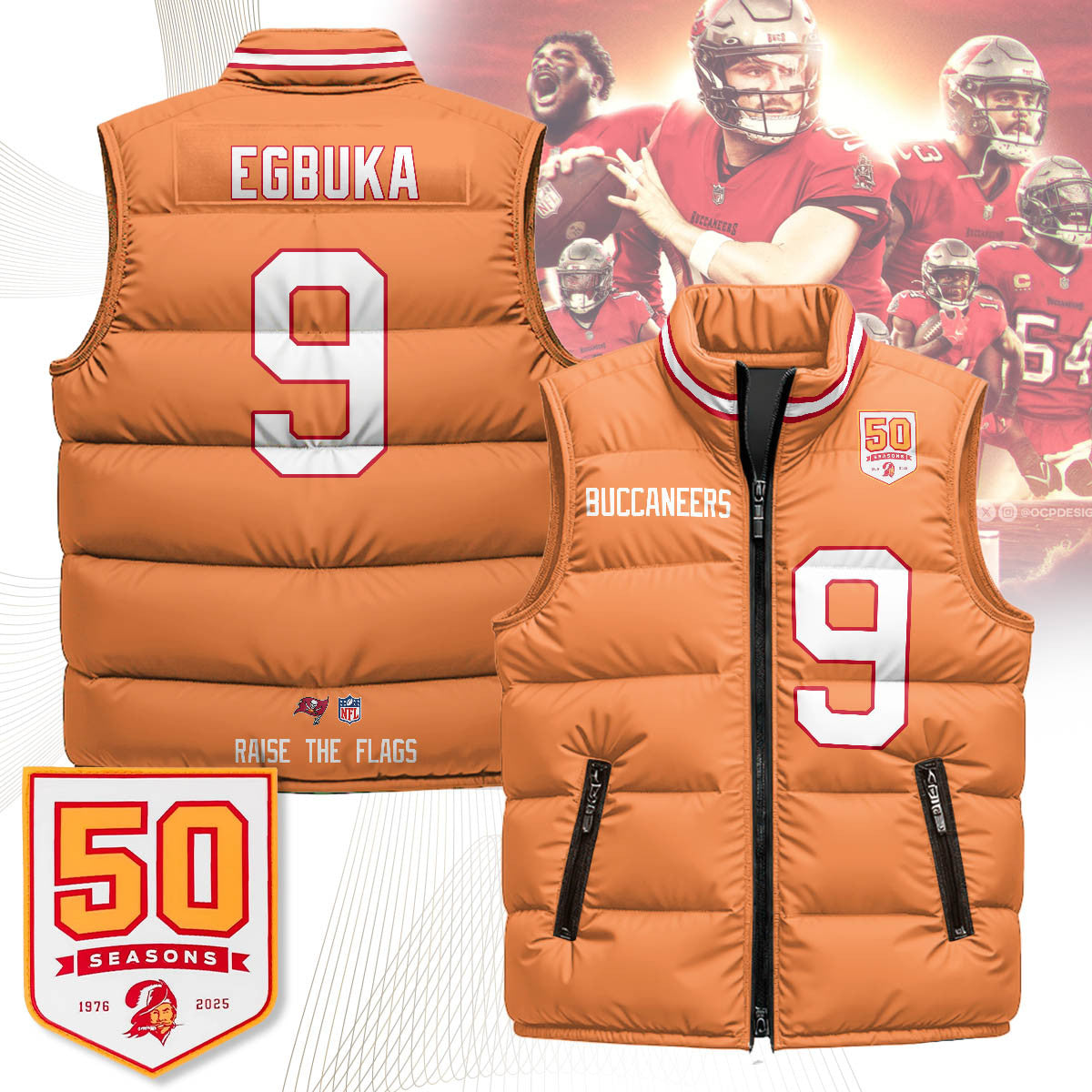 Tampa Bay Buccaneers Unisex Puffer Vest