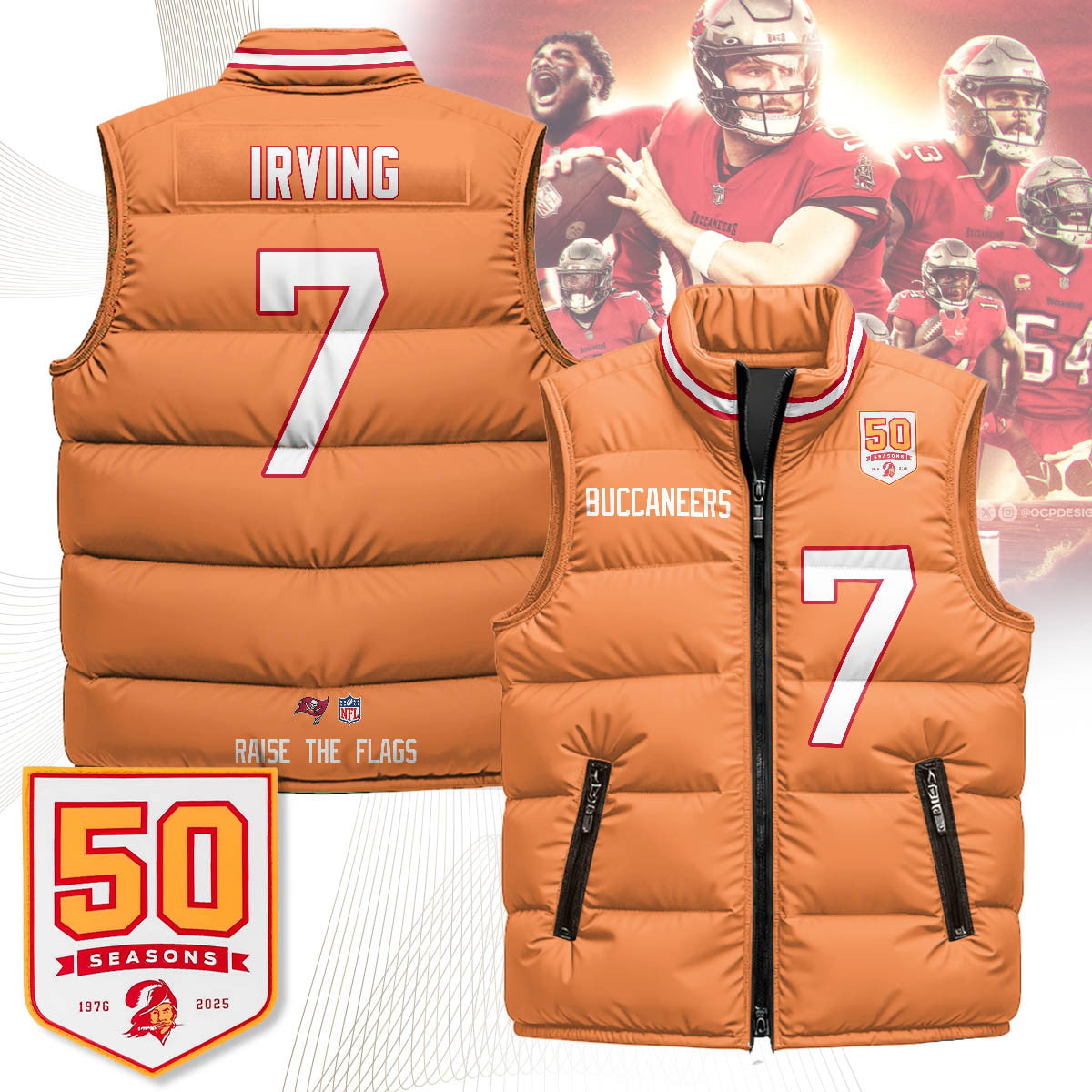 Tampa Bay Buccaneers Unisex Puffer Vest