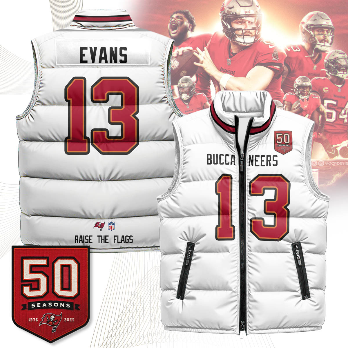 Tampa Bay Buccaneers Unisex Puffer Vest