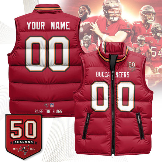 Custom Tampa Bay Buccaneers Unisex Puffer Vest