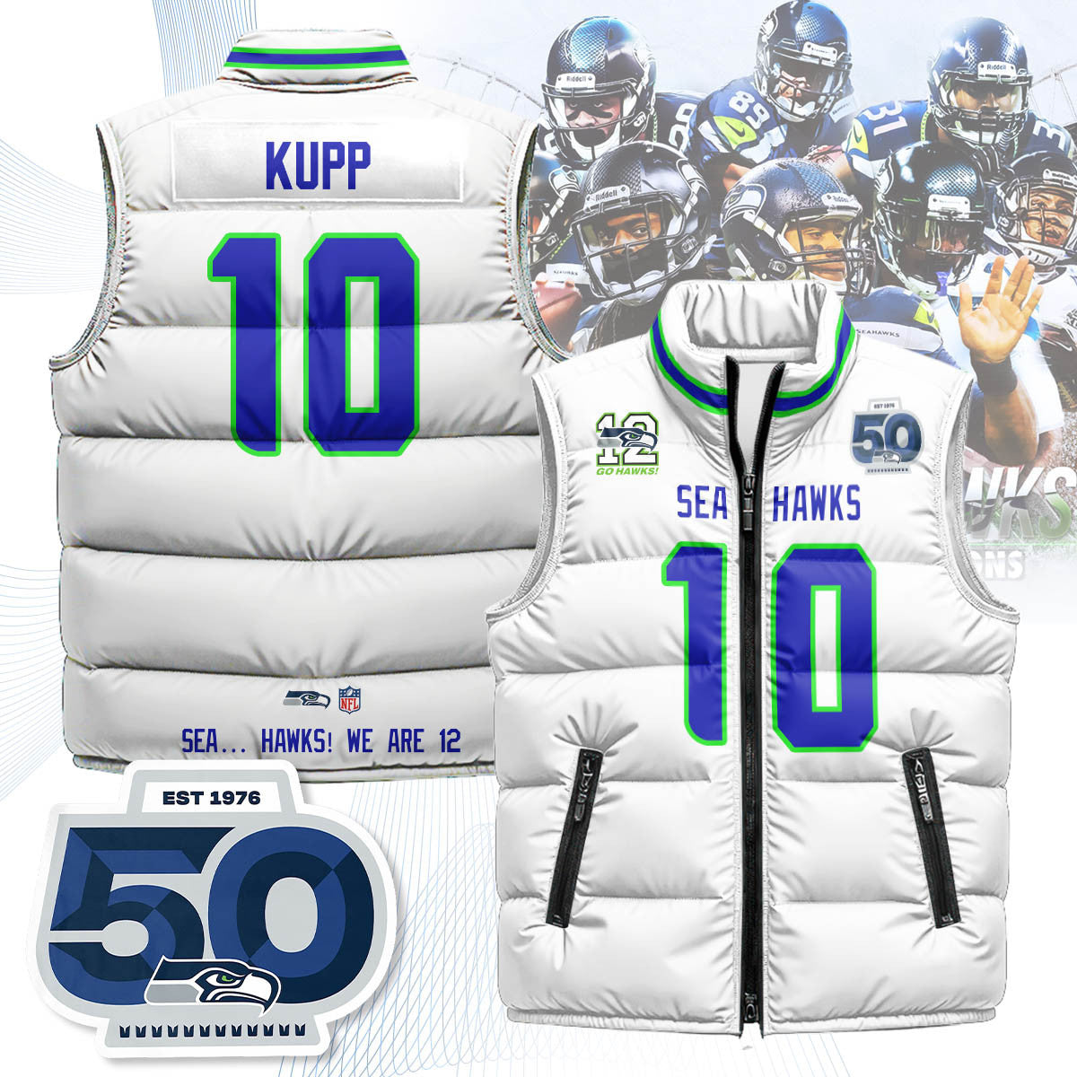 Seattle Seahawks Unisex Puffer Vest