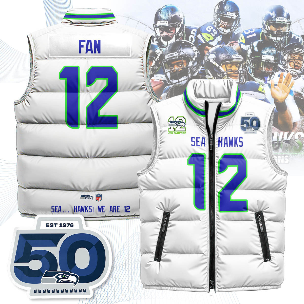 Seattle Seahawks Unisex Puffer Vest