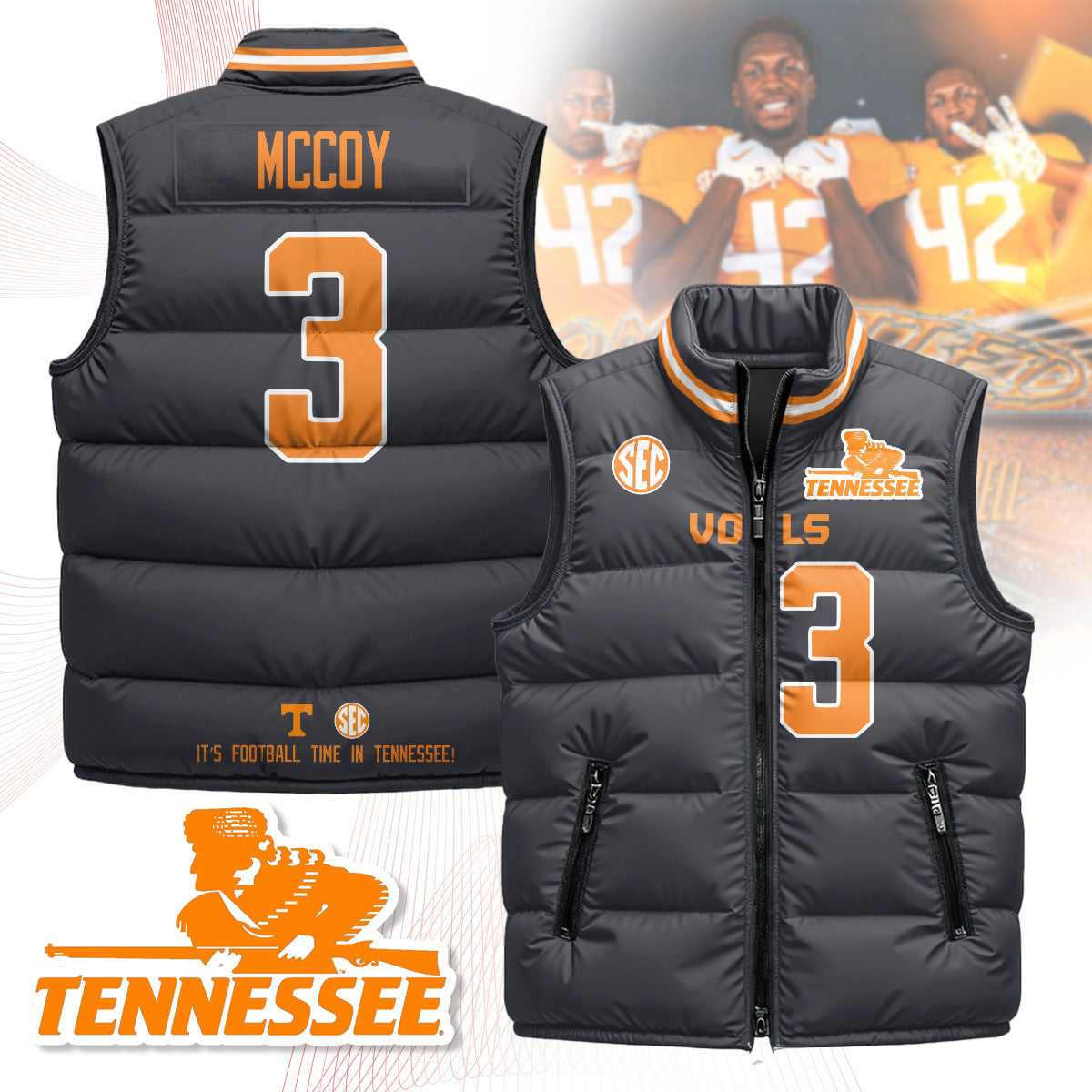 Tennessee Volunteers Unisex Puffer Vest