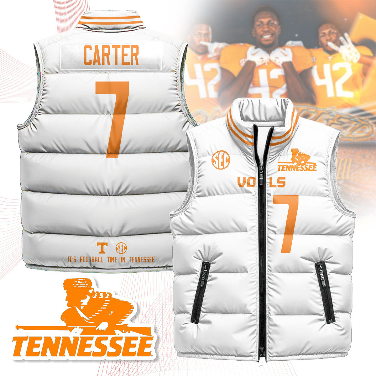 Tennessee Volunteers Unisex Puffer Vest