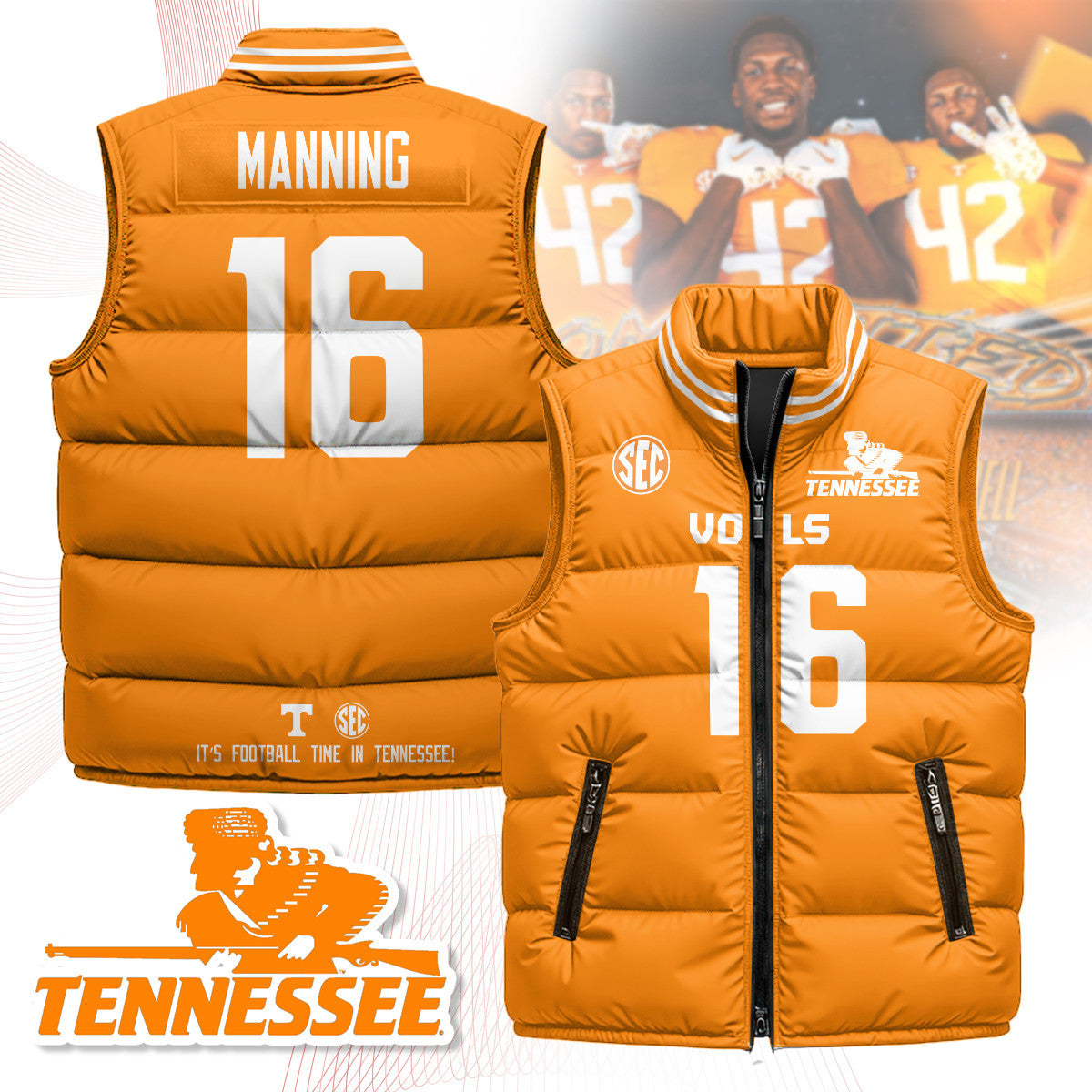 Tennessee Volunteers Unisex Puffer Vest
