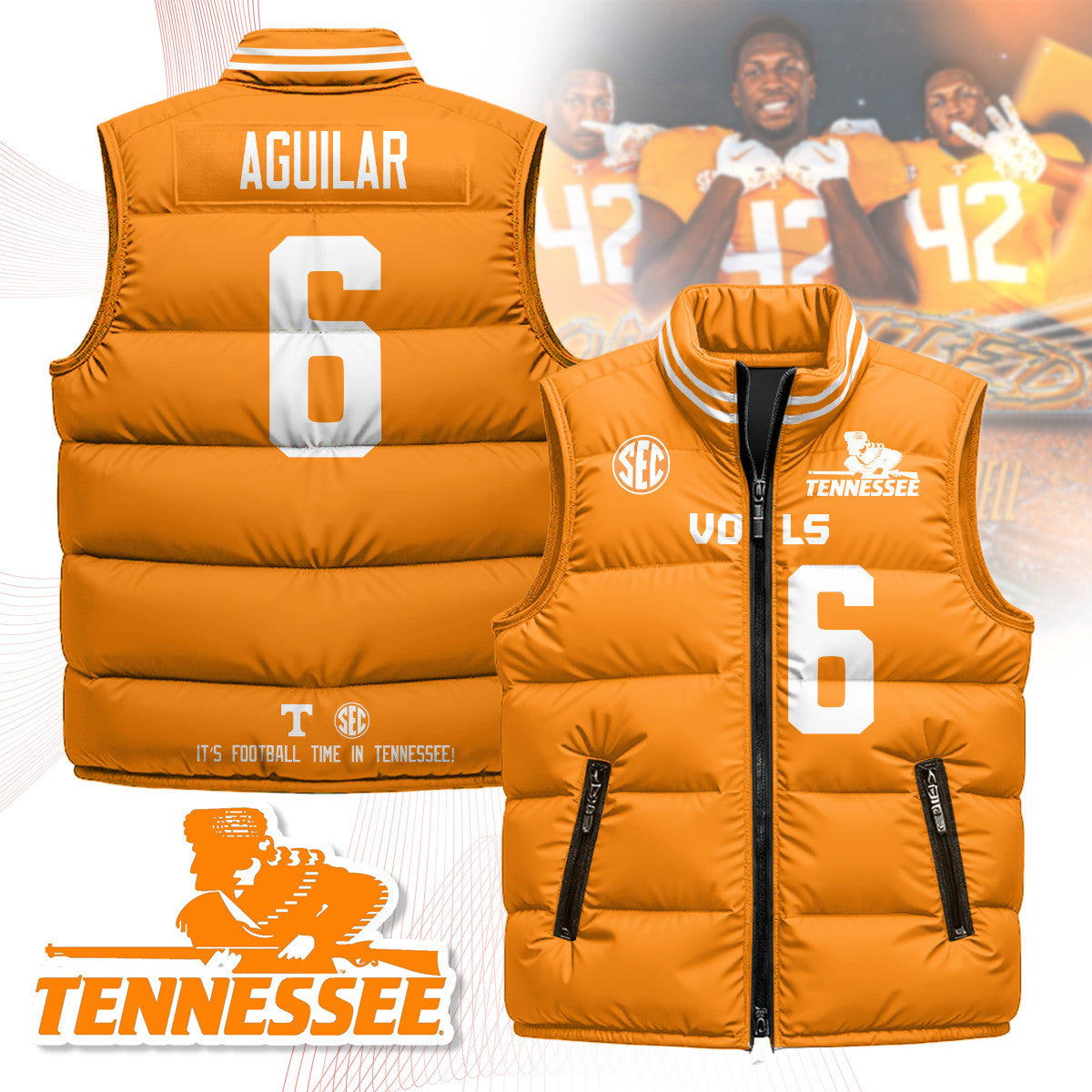 Tennessee Volunteers Unisex Puffer Vest
