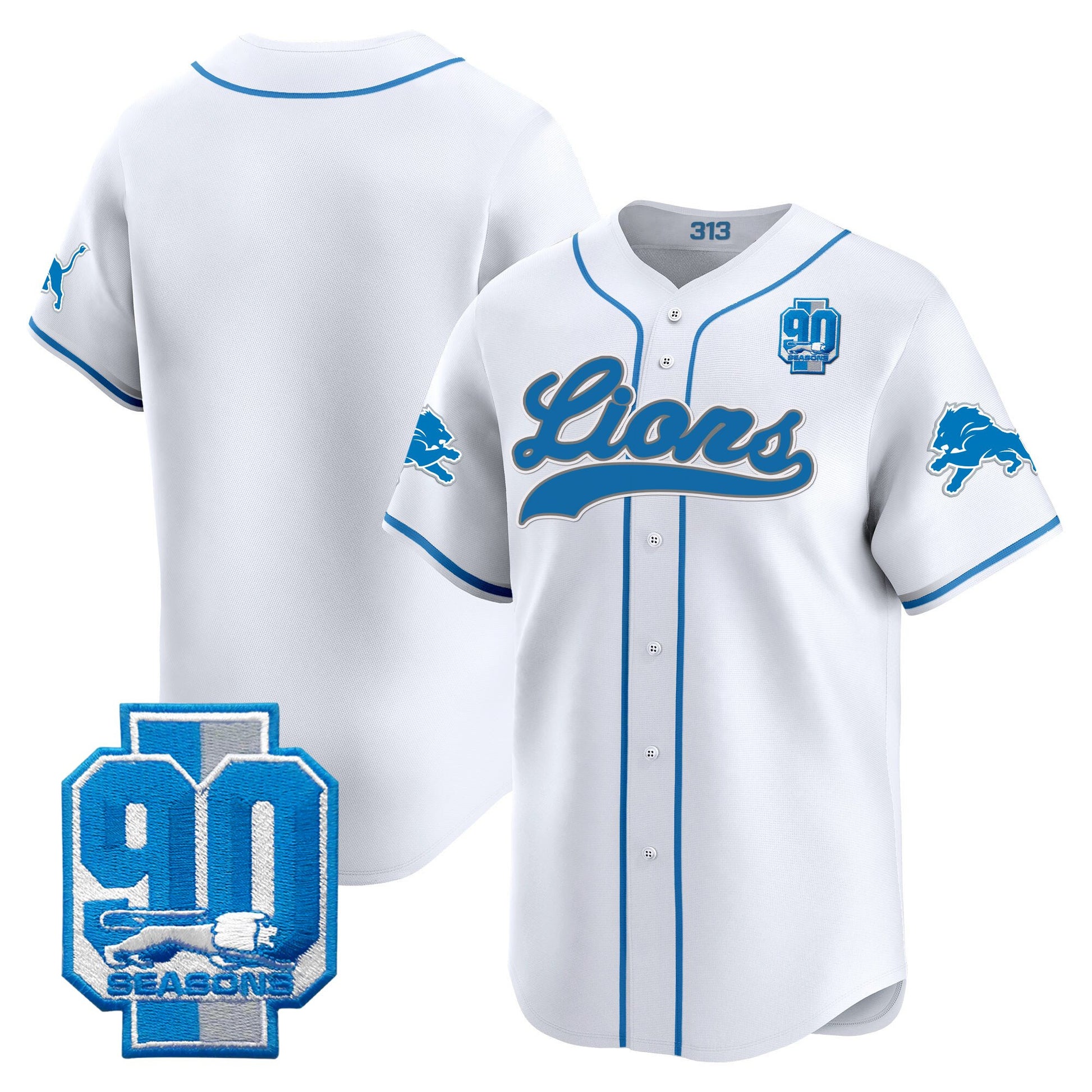 Men's Detroit Lions 2025 Vapor Baseball Jersey - All Stitched