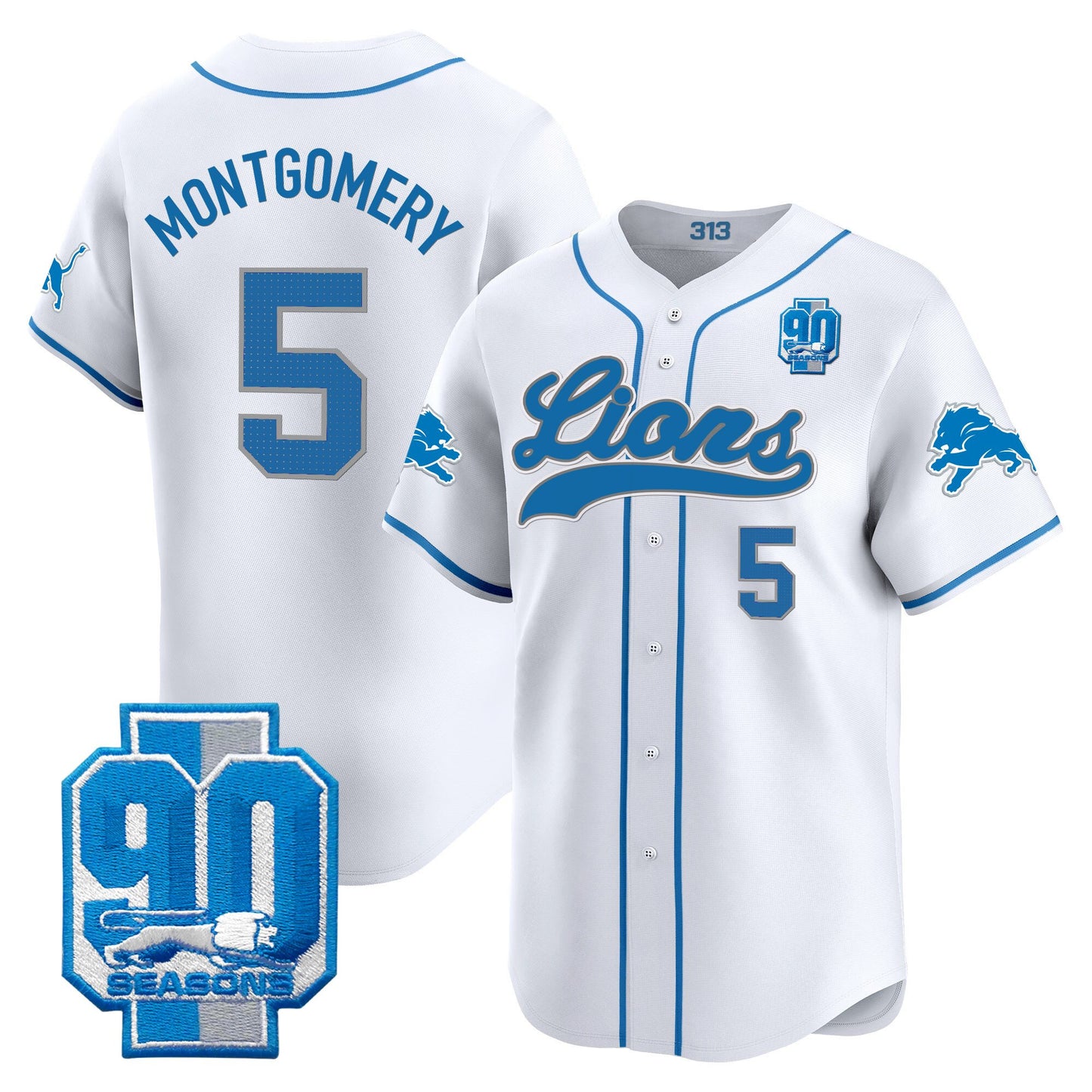 Men's Detroit Lions 2025 Vapor Baseball Jersey - All Stitched