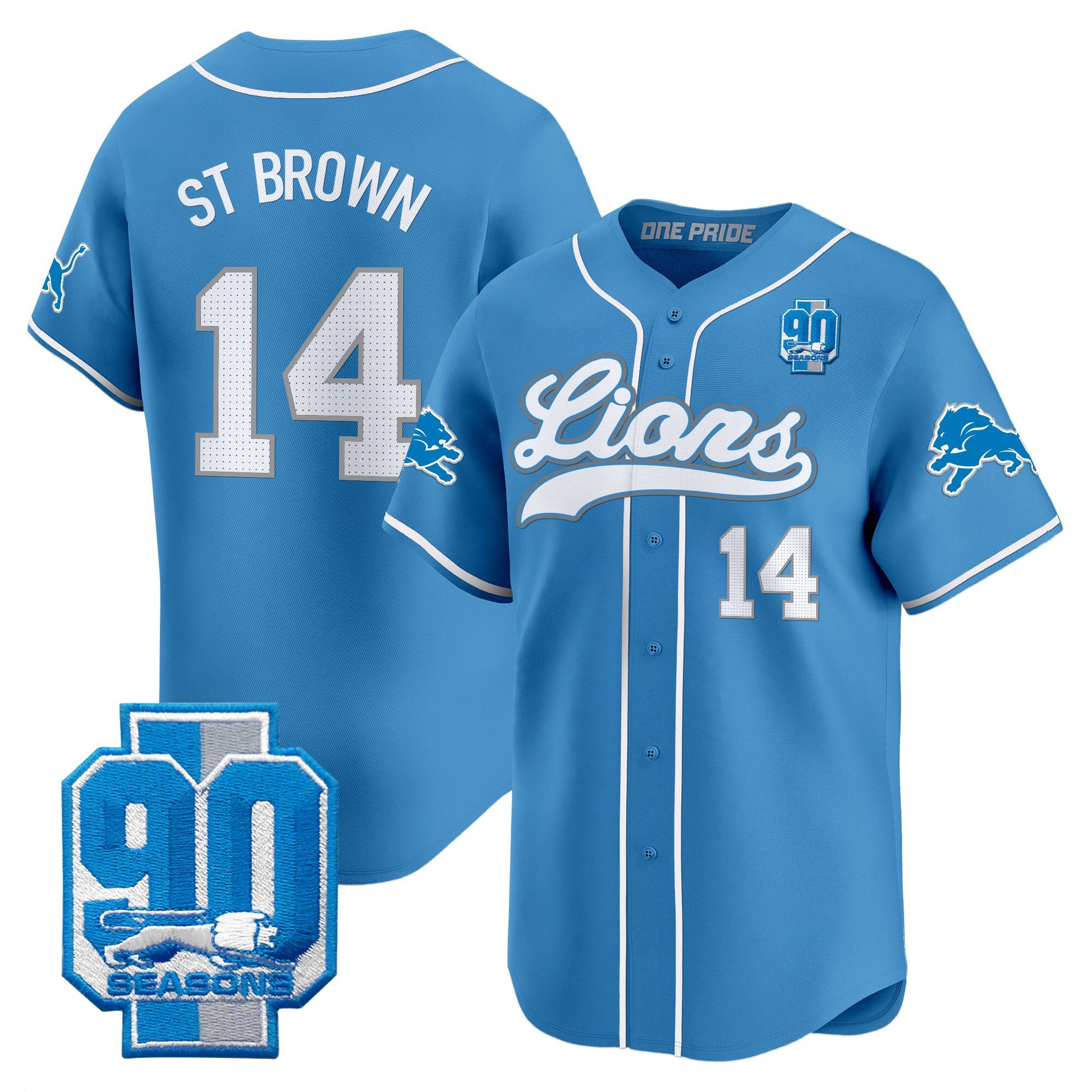 Men's Detroit Lions 2025 Vapor Baseball Jersey - All Stitched