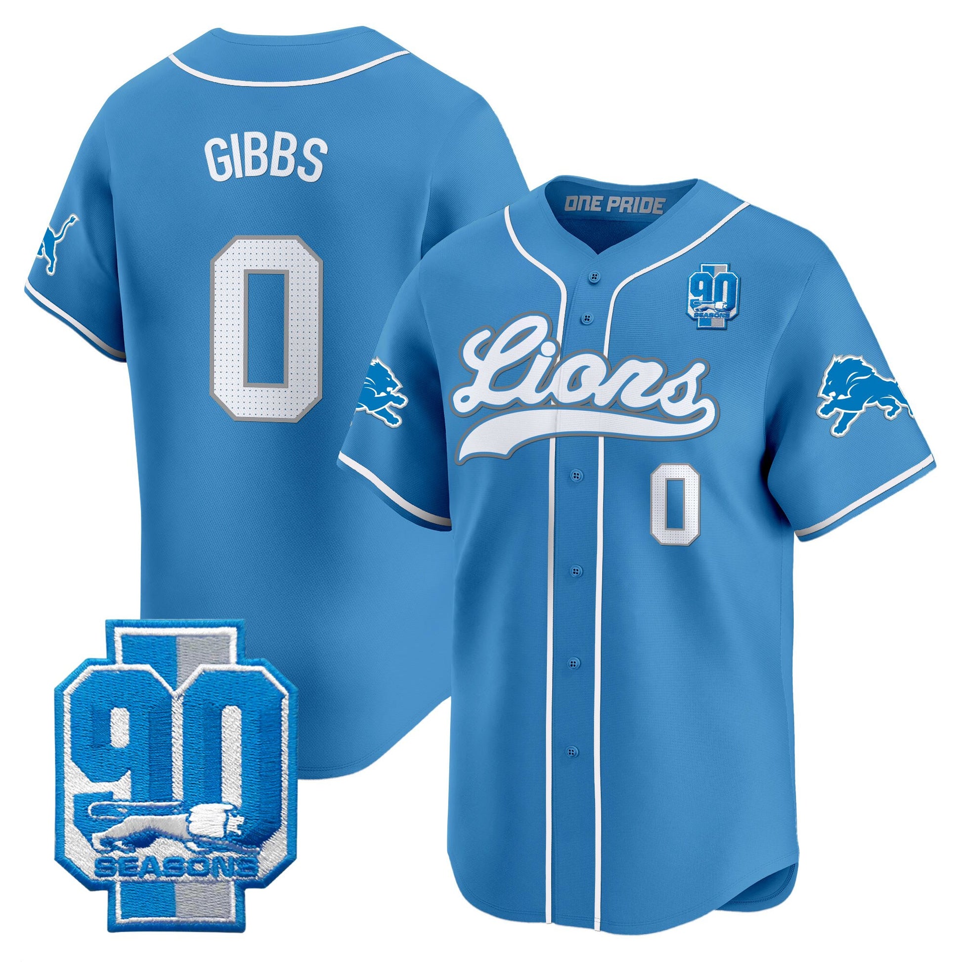 Men's Detroit Lions 2025 Vapor Baseball Jersey - All Stitched