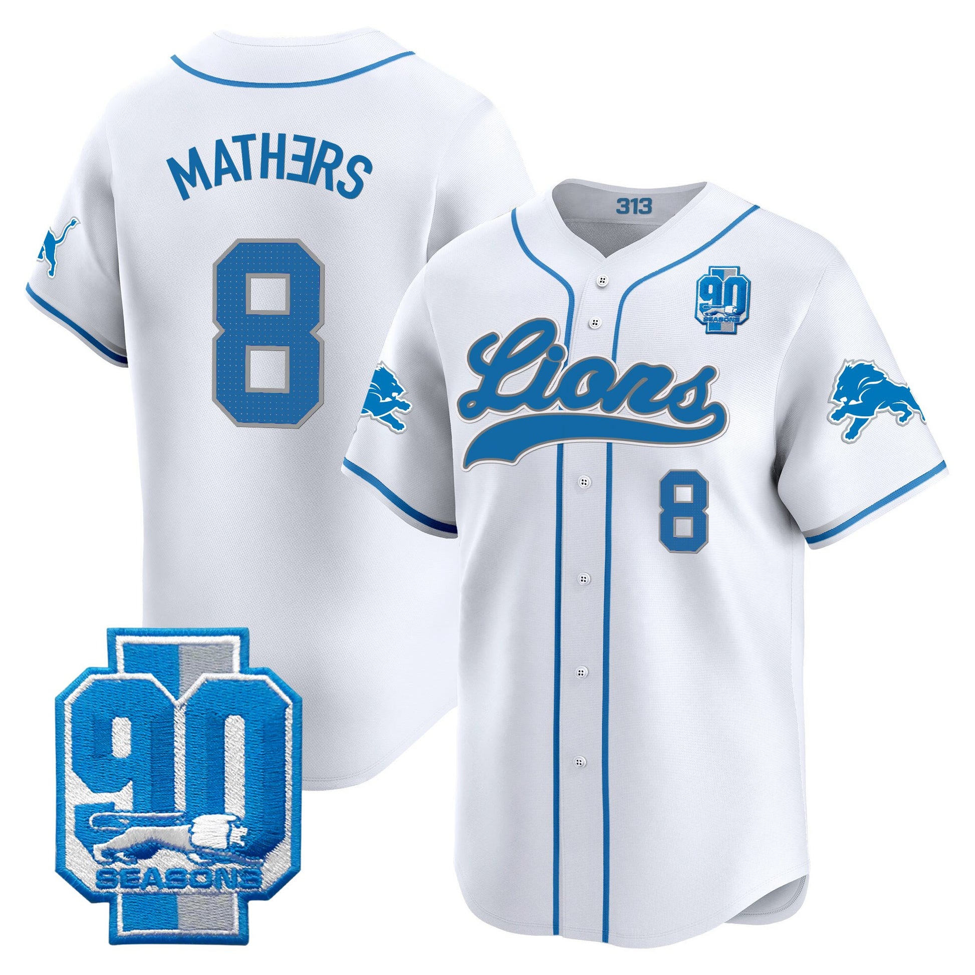 Men's Detroit Lions 2025 Vapor Baseball Jersey - All Stitched