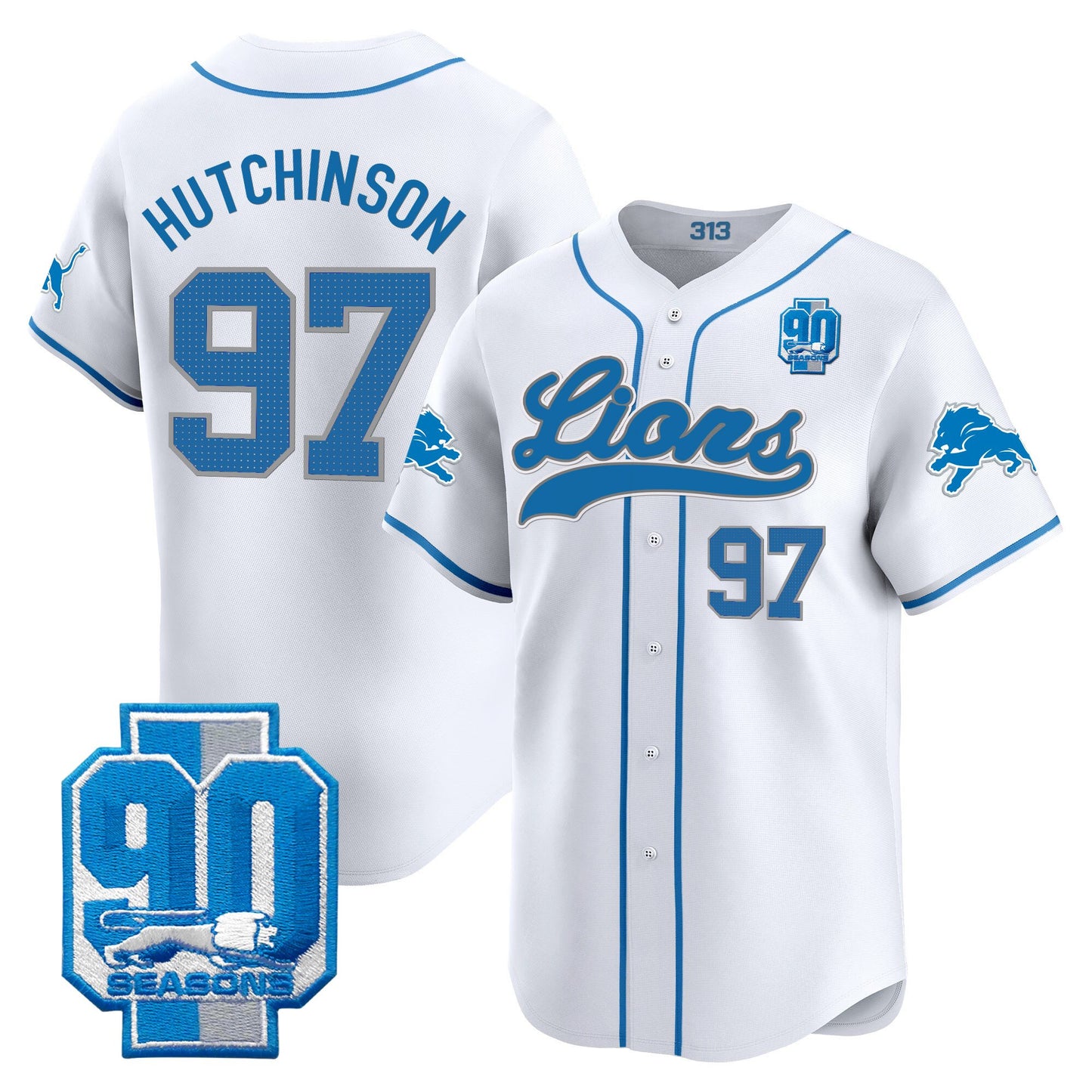 Men's Detroit Lions 2025 Vapor Baseball Jersey - All Stitched