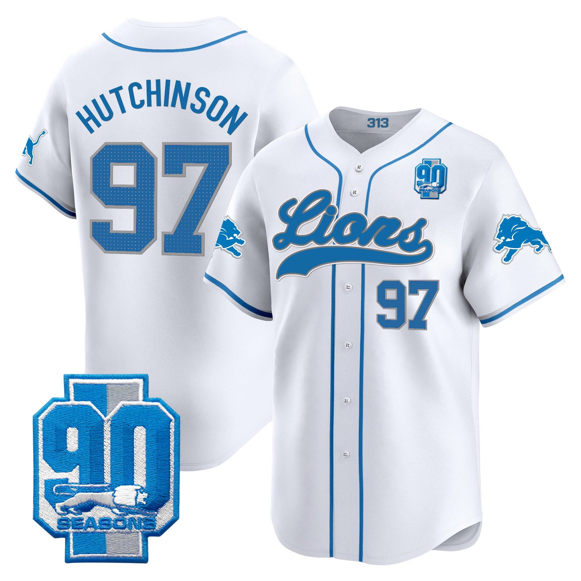 Men's Detroit Lions 2025 Vapor Baseball Jersey - All Stitched