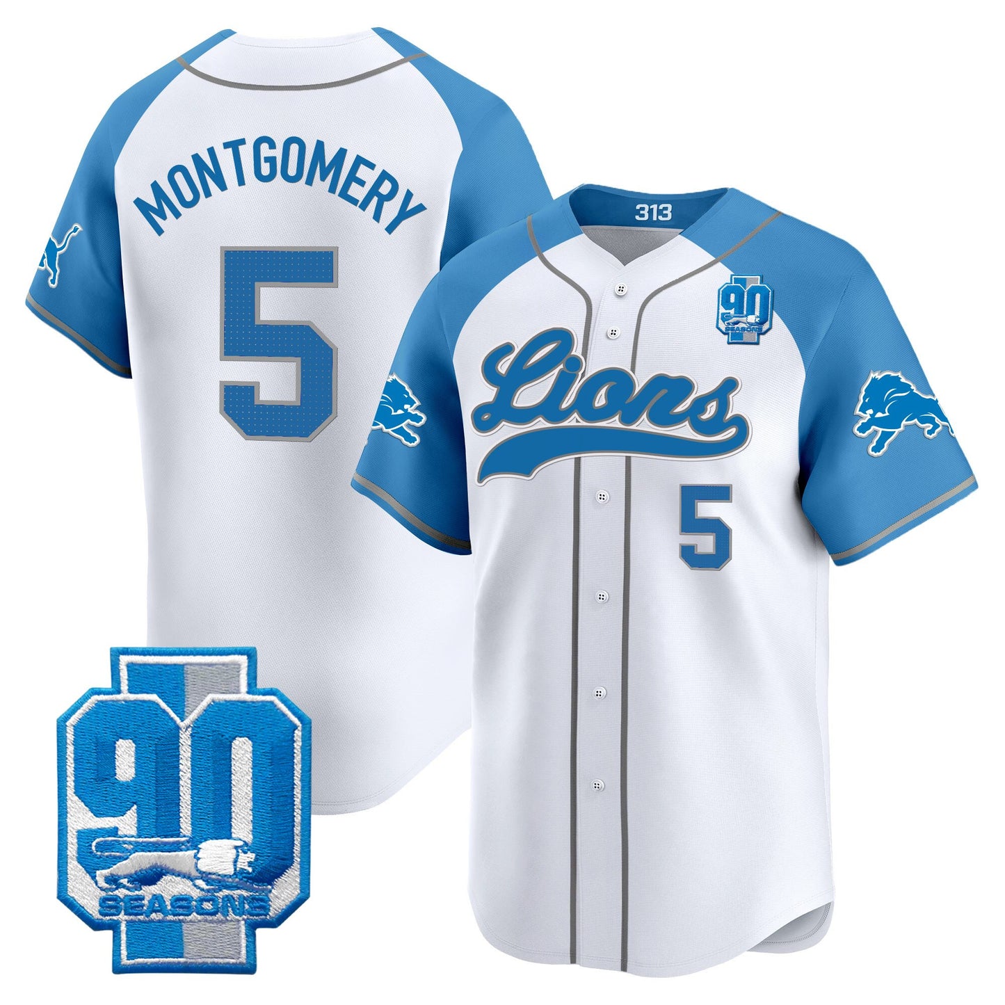 Men's Detroit Lions 2025 Vapor Baseball Jersey - All Stitched
